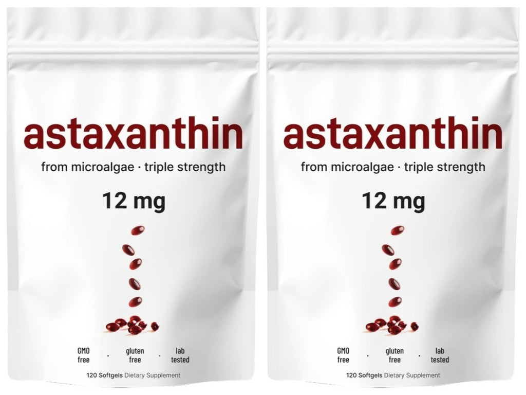 Astaxanthin 12mg Plant-Based Microalgae Dietary Supplement Softgels