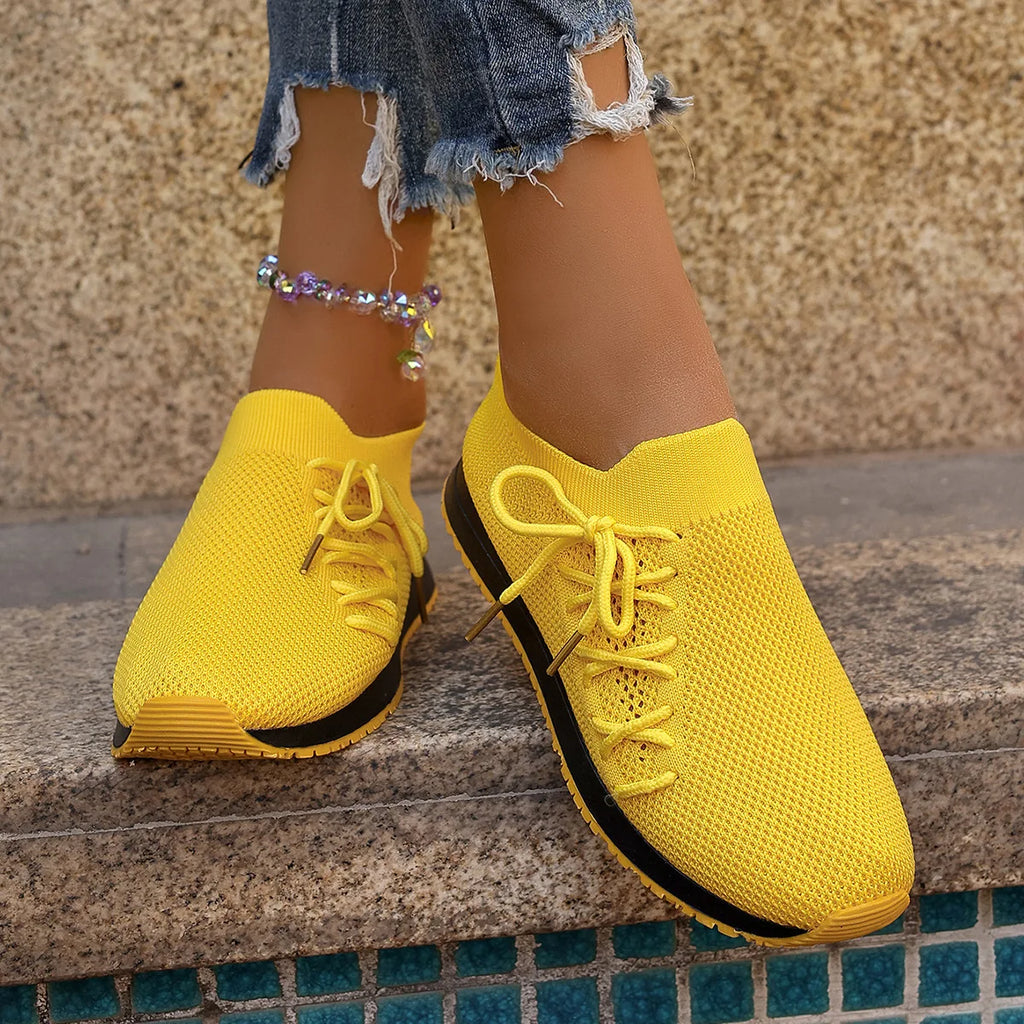 Women's Breathable Mesh Walking Flat Casual Sneakers 2026