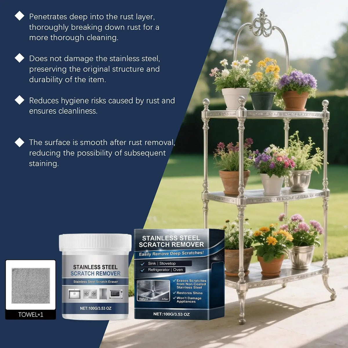 Stainless Steel Rust Remover and Polishing Paste