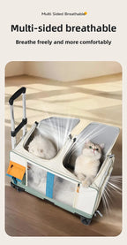 Portable Travel Pet Trolley Carrier Backpack for Cats Dogs