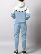 Men's 3D Striped Pattern Print Sweatshirt and Pants Two-Piece Set