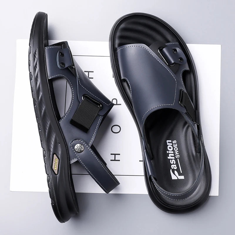 Men's Luxury Genuine Leather 2-in-1 Driving Sandals