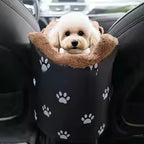 Portable Paw Print Small Dog Cat Car Booster Seat Carrier