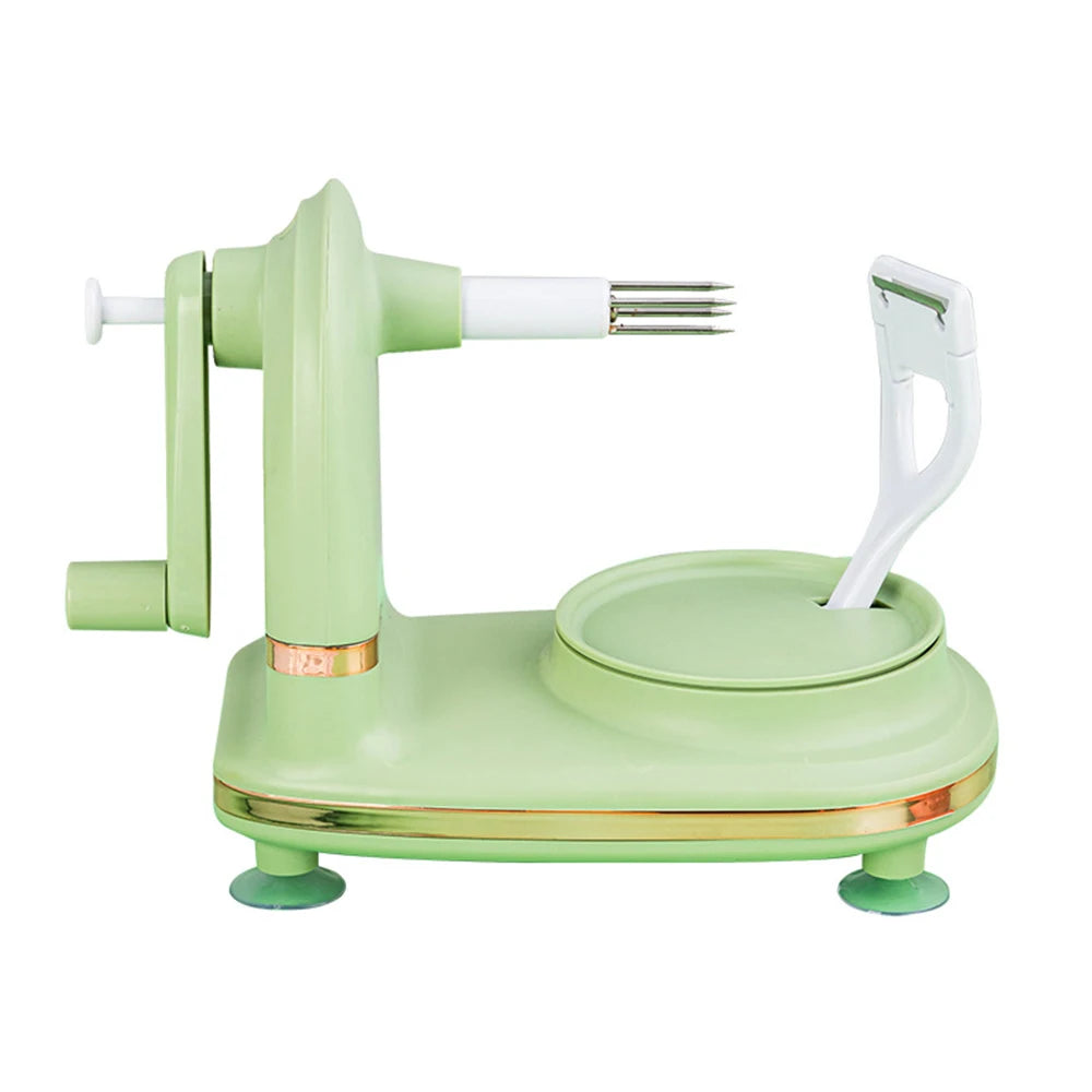Hand-Cranked Manual Fruit Peeler with Divider and Spare Blades
