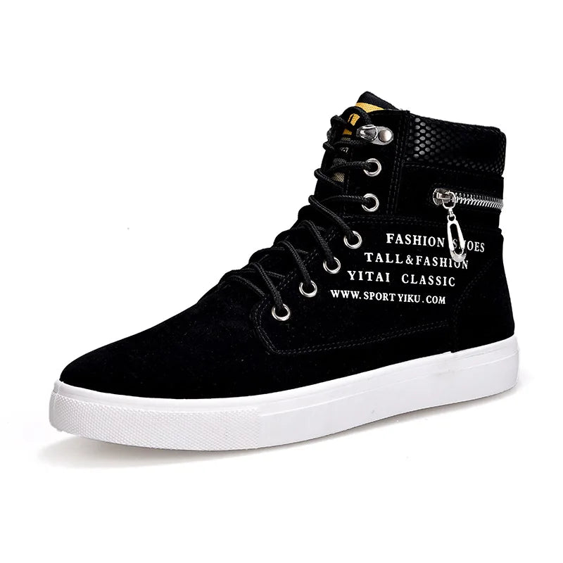 Men's High-Top Lace-Up Platform Sneakers