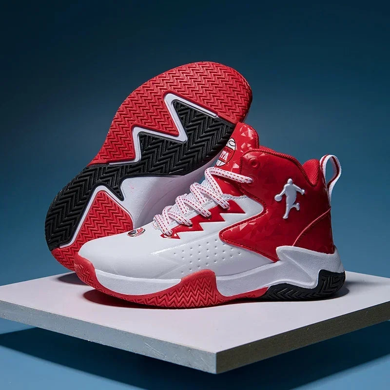 Kids' Breathable Non-Slip Lace-Up Basketball Sneakers