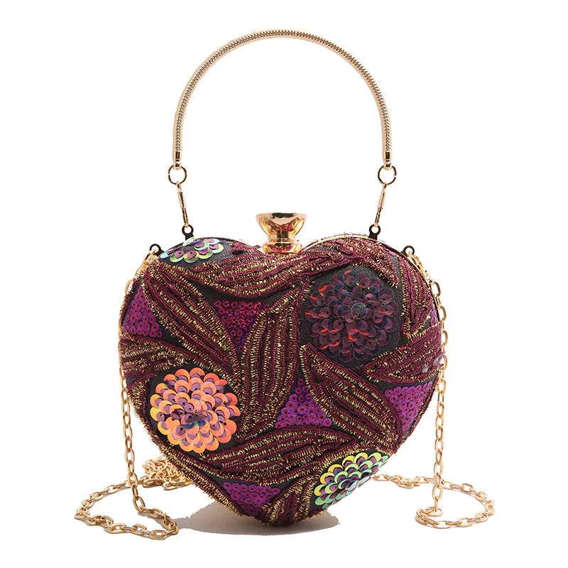 Women's Heart Shaped Acrylic Evening Clutch Bag