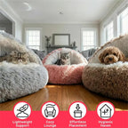 Shell-Shaped Plush Cat Bed for Small Dogs