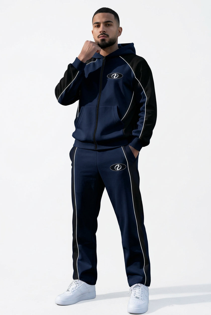 Men's Casual Zip-Up Hoodie and Pants Tracksuit Set