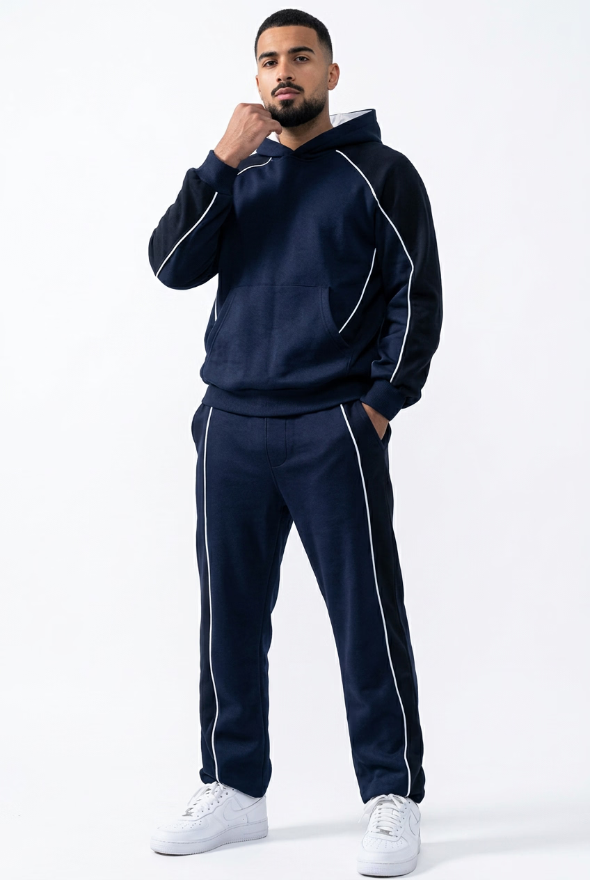 Men's Casual Zip-Up Hoodie and Pants Tracksuit Set