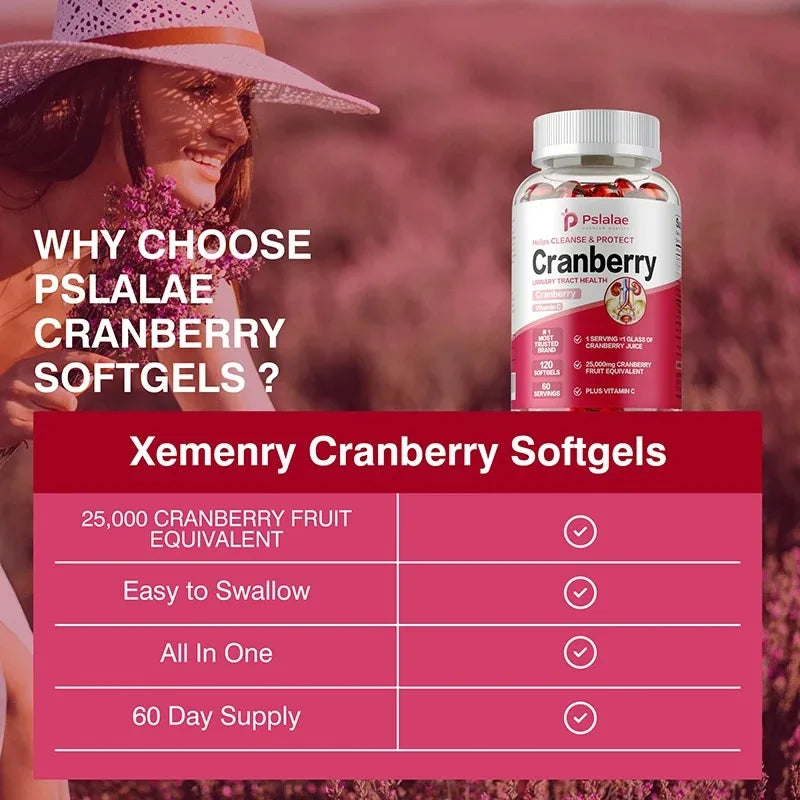 Organic Cranberry Capsules Urinary Tract Bladder Health