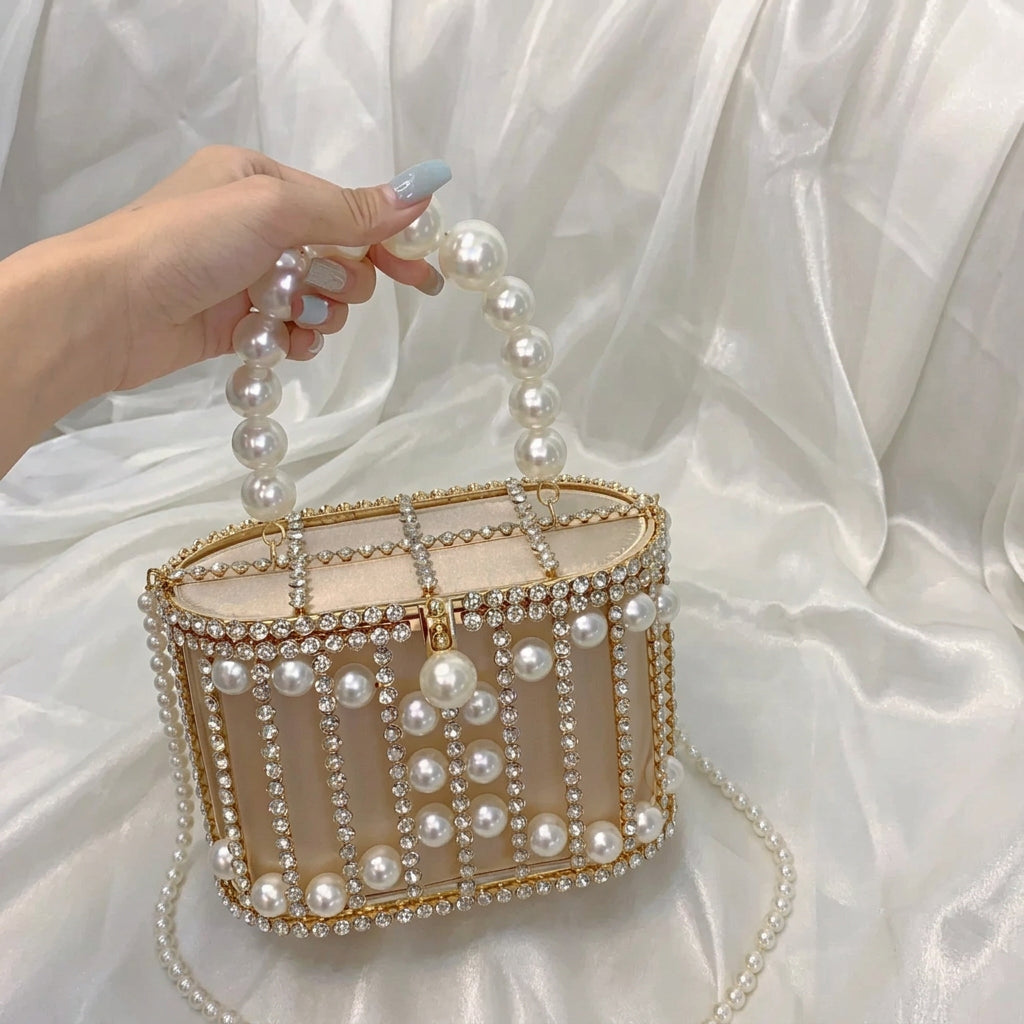 Women's Luxury Hollow Out Rhinestone Evening Clutch Bag