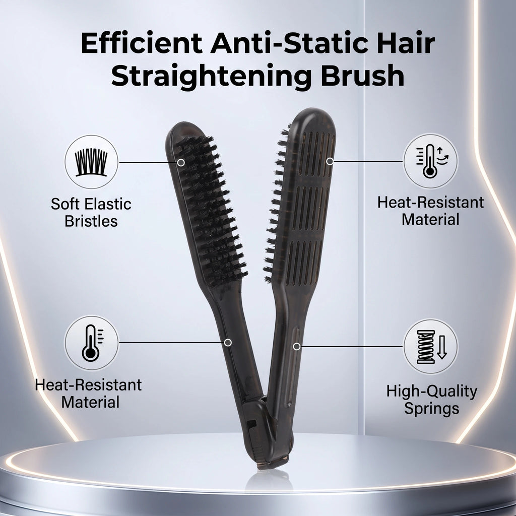 V-Shape Double-Sided Nylon Hair Straightening Brush