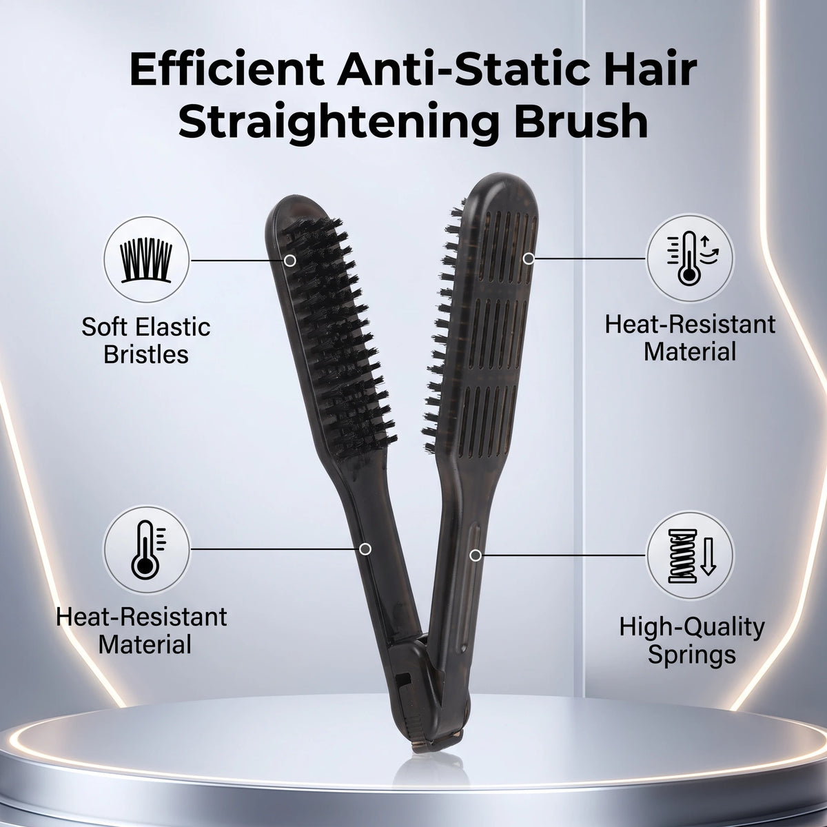 V-Shape Double-Sided Nylon Hair Straightening Brush