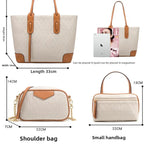 Women's Faux Leather Handbag and Crossbody Bag 4-Piece Set