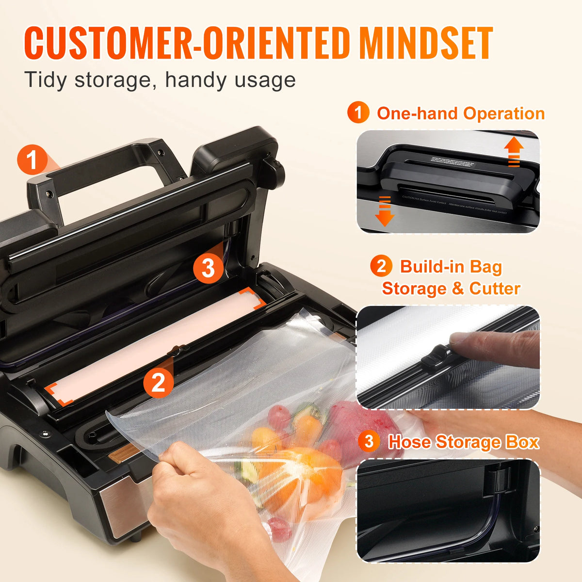 Electric Vacuum Sealer and Food Packaging Machine 130W