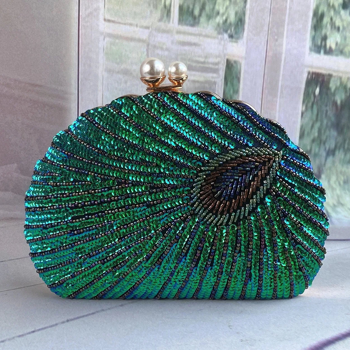 Women's Luxury Beaded Embroidery Evening Clutch Bag