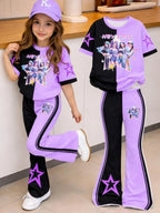 Girls' Graphic T-Shirt and Flare Pants 2-Piece Set