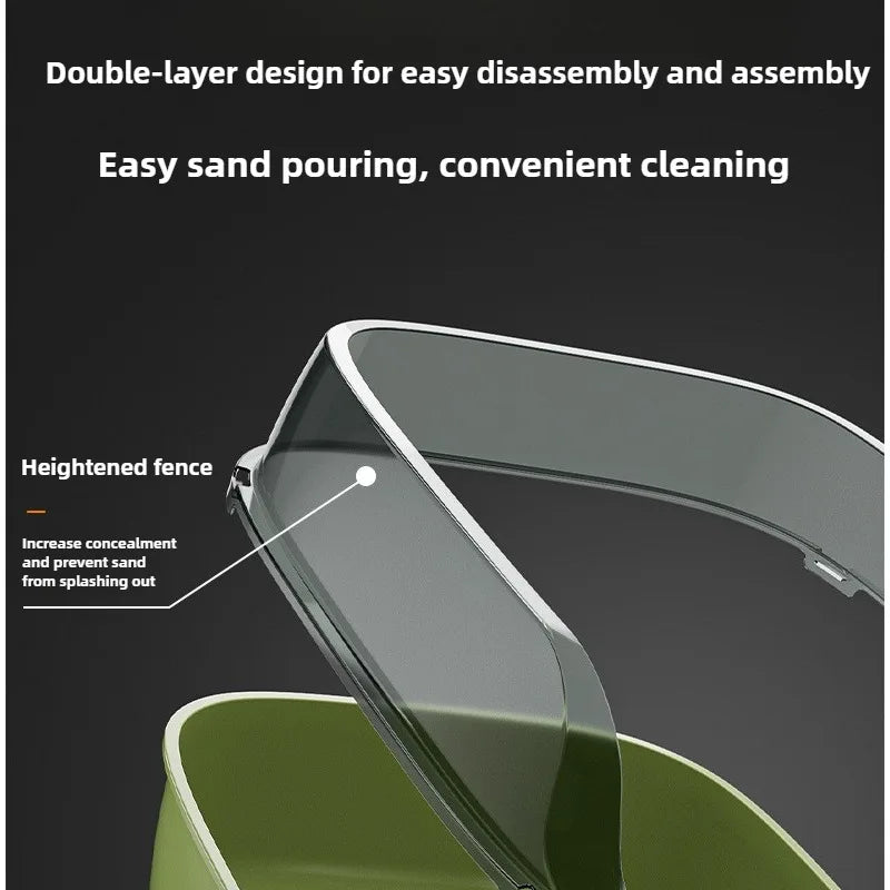 Semi Enclosed Anti Tracking Cat Litter Box for Cats