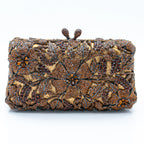 Women's Luxury Floral Rhinestone Evening Clutch Bag