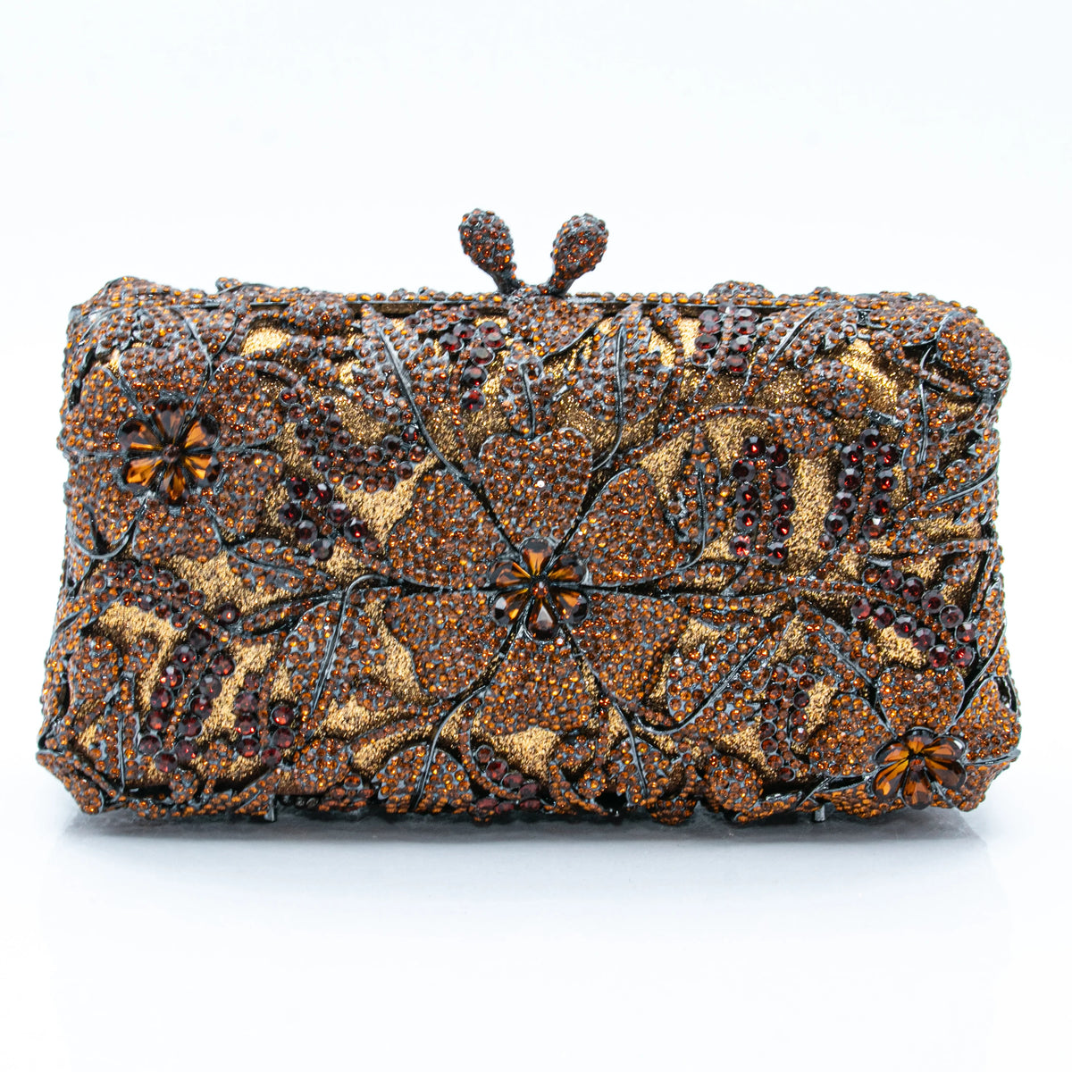 Women's Luxury Floral Rhinestone Evening Clutch Bag