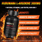 Men's L-Arginine Performance and Endurance Dietary Supplement Tablets
