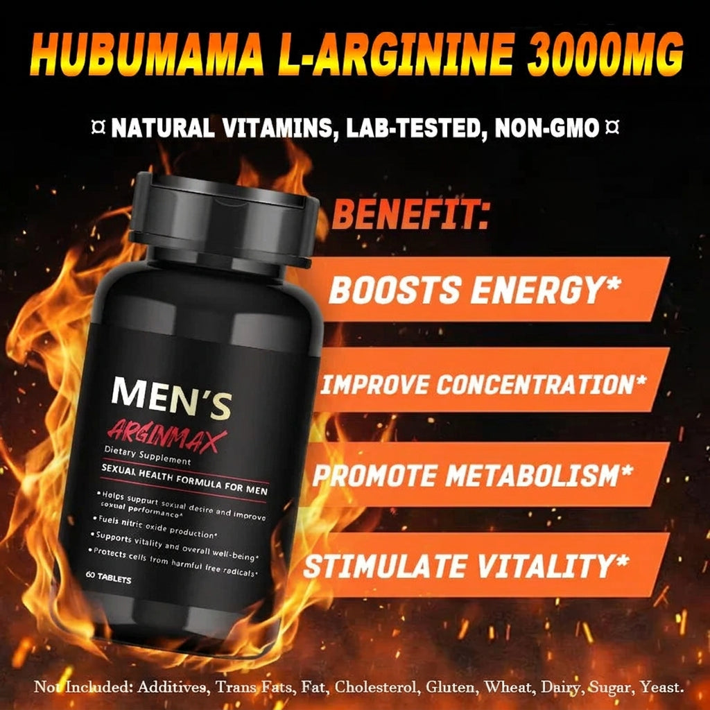 Men's L-Arginine Performance and Endurance Dietary Supplement Tablets
