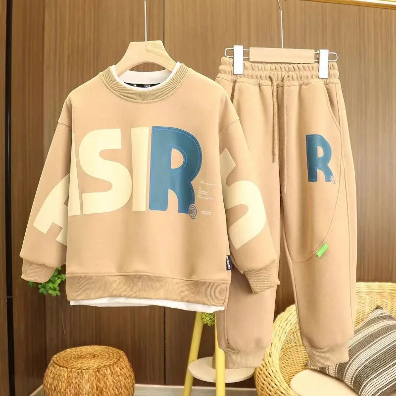 Boys' Autumn Winter Sportswear Sweatshirt and Pants Set