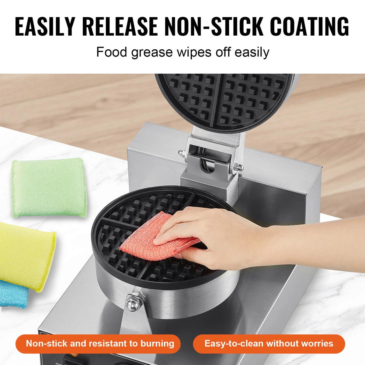 Commercial Electric Stainless Steel Belgian Waffle Maker
