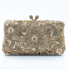 Women's Luxury Floral Rhinestone Evening Clutch Bag