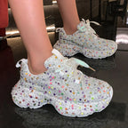 Women's Sequin Thick Sole Low Top Sneakers