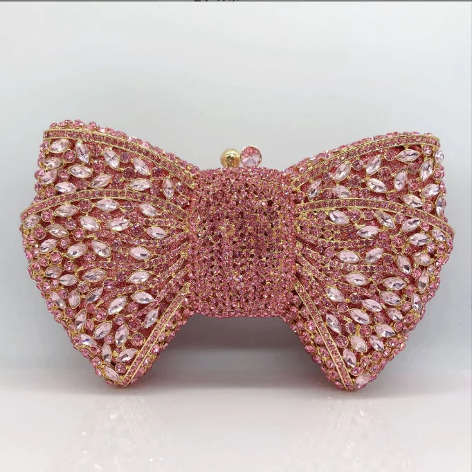 Women's Luxury Rhinestone Bow Wedding Evening Clutch Bag