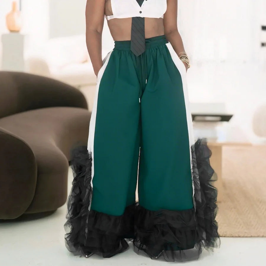 Women's Plus Size Dashiki High Waist Long Pants