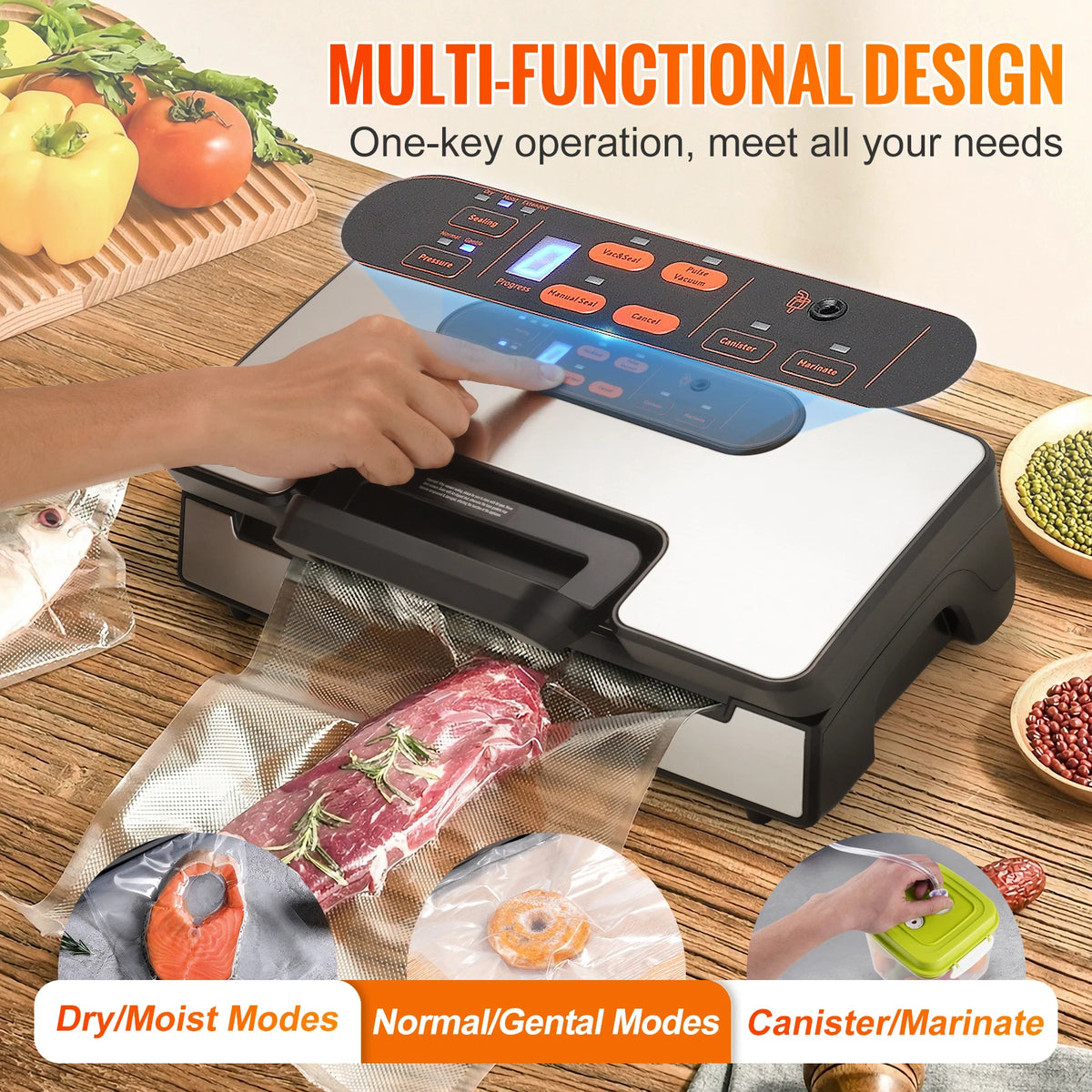 Electric Vacuum Sealer and Food Packaging Machine 130W