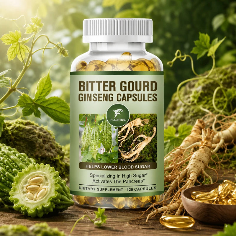 Bitter Gourd & Ginseng Blood Sugar Metabolic Support Dietary Supplement Capsules