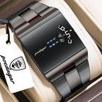 Men's Rectangle Quartz Stainless Steel Watch with Box