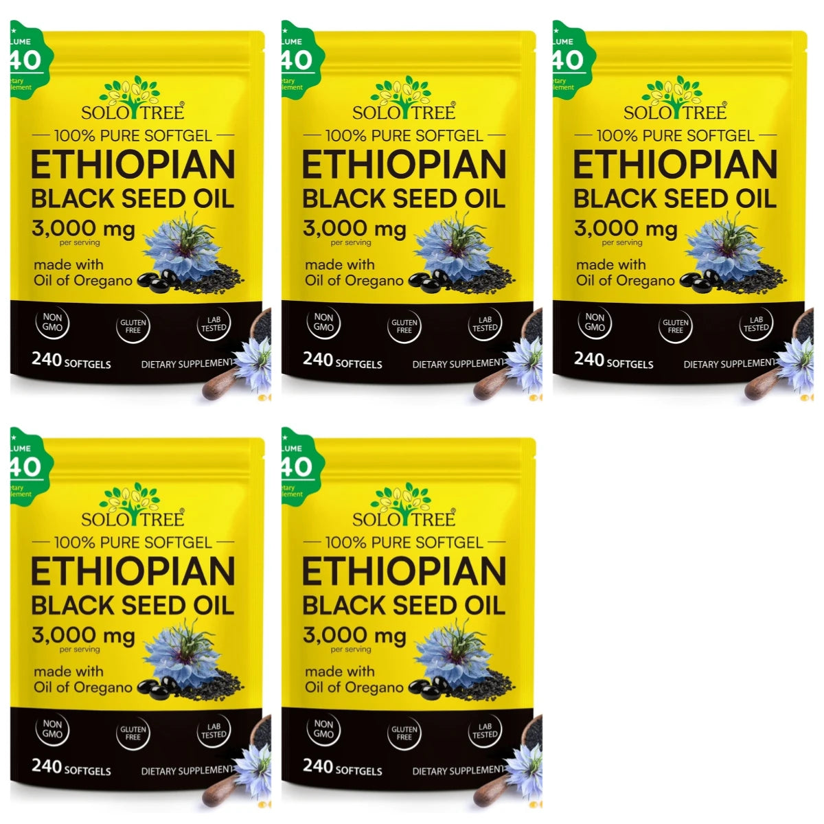 Black Seed Oil with Oregano Oil Dietary Supplement Softgels