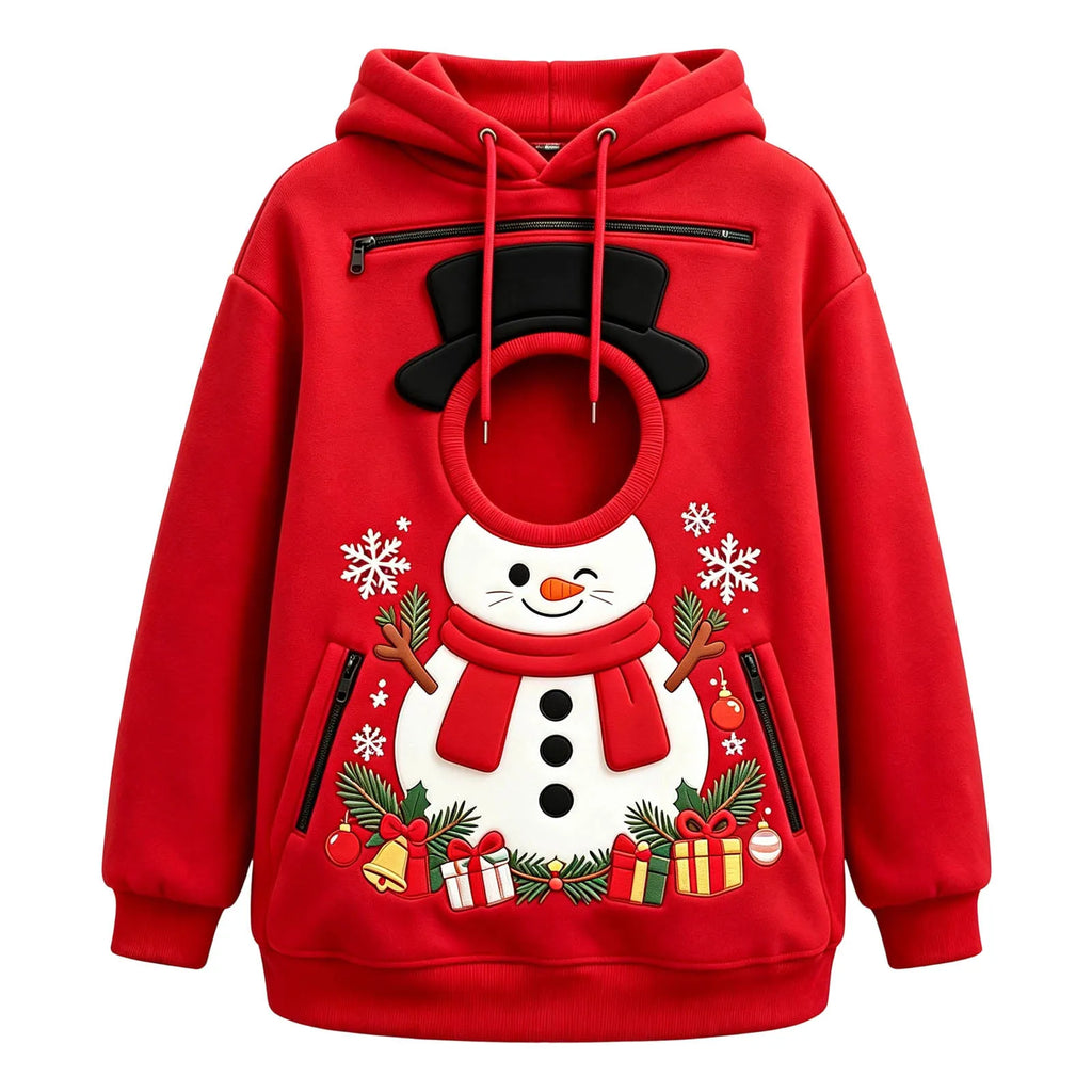 Unisex Christmas Pattern Pet Carrier Pouch Hoodie