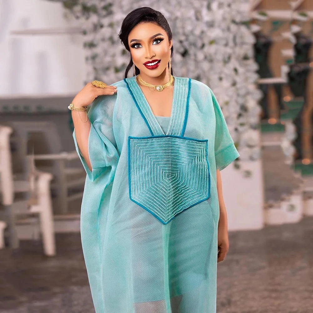 Women's Dashiki Abaya Dubai Kaftan Evening Dress