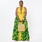 Women's Elegant Sleeveless Dashiki Maxi Dress