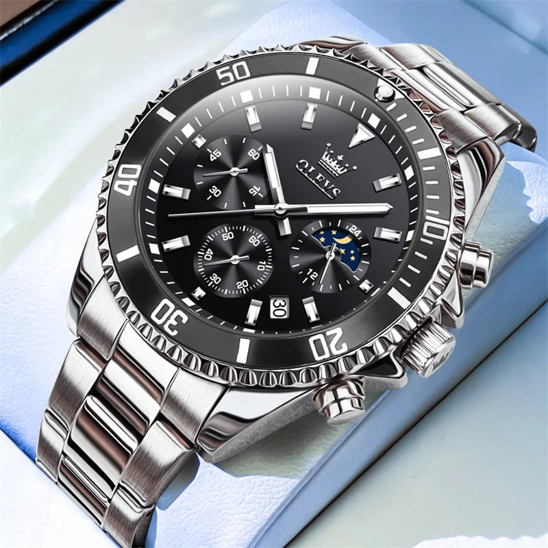 Men's Gold Quartz Stainless Steel Watch with Date