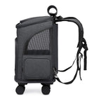 Large Capacity Pet Rolling Backpack Travel Carrier Suitcase