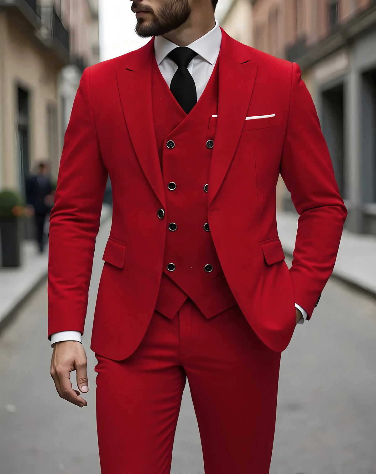 Men's Classic Slim Fit 3-Piece Suit Set