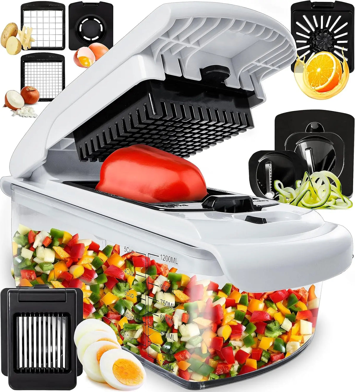 Vegetable Chopper and Spiral Slicer with Container Set
