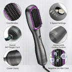 Electric Hot Air Comb and Anion Hair Straightening Brush