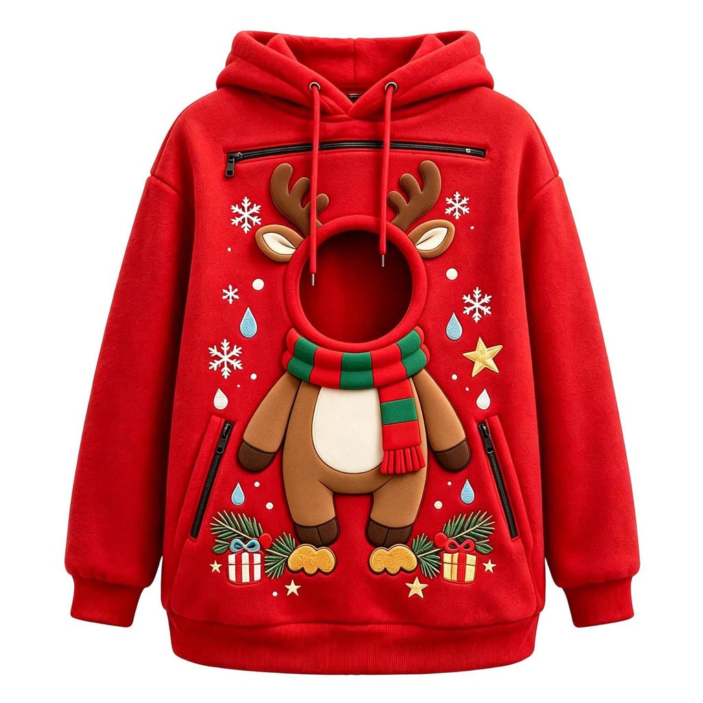 Unisex Christmas Pattern Pet Carrier Pouch Hoodie