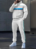 Men's Casual 3D Pattern Print Hoodie Tracksuit Set