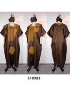Women's Traditional African Dashiki Ankara Embroidered Maxi Dress