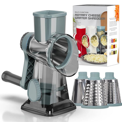 3-in-1 Manual Rotary Cheese Grater and Vegetable Slicer JT242