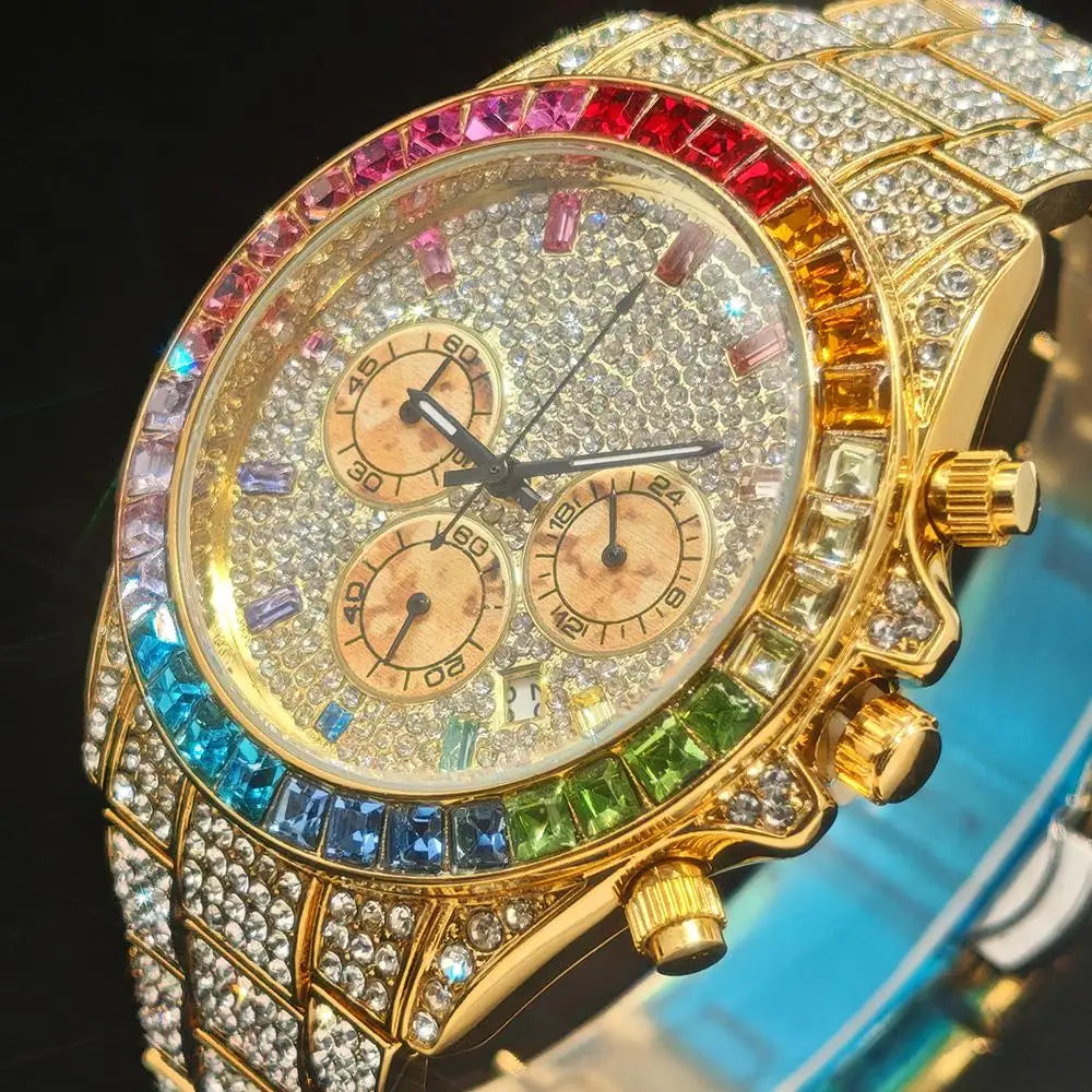 Men's Luxury Hip Hop Diamond Quartz Wristwatch